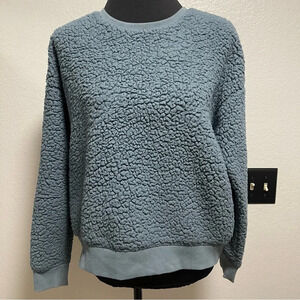 Target’s A New Day Women’s Teal Sherpa Teddy  Pullover Sweater LARGE